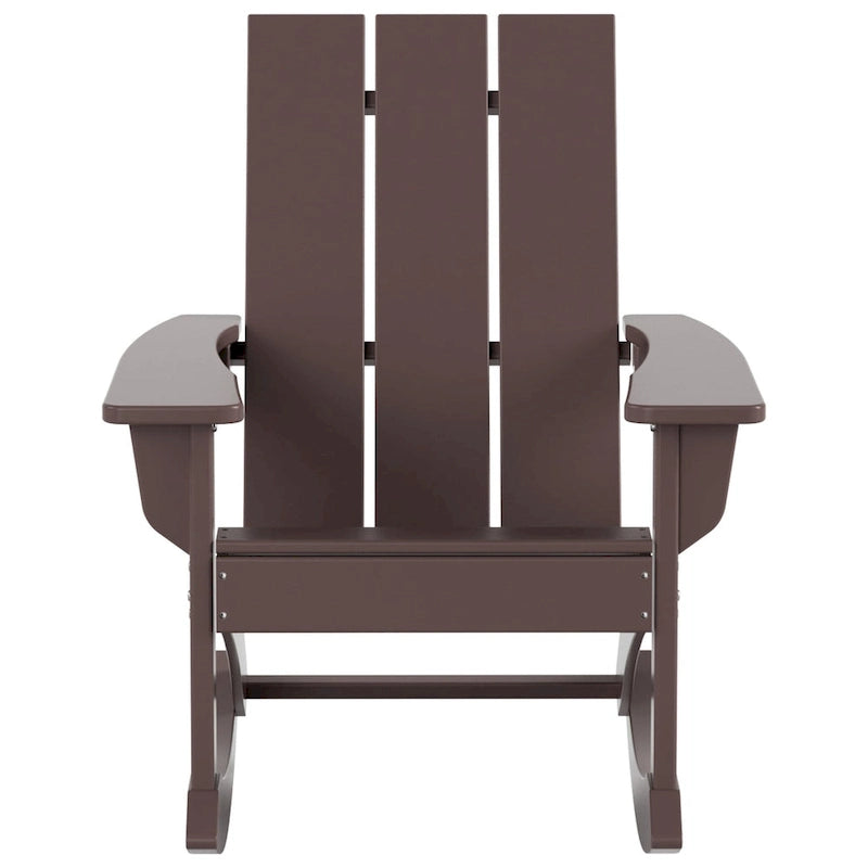 Polytrends Shoreside - Set da 3 pezzi: Sedie a Dondolo Adirondack in Polietilene per Esterni, Resistenti alle Intemperie ed Ecologiche, con Tavolino Laterale