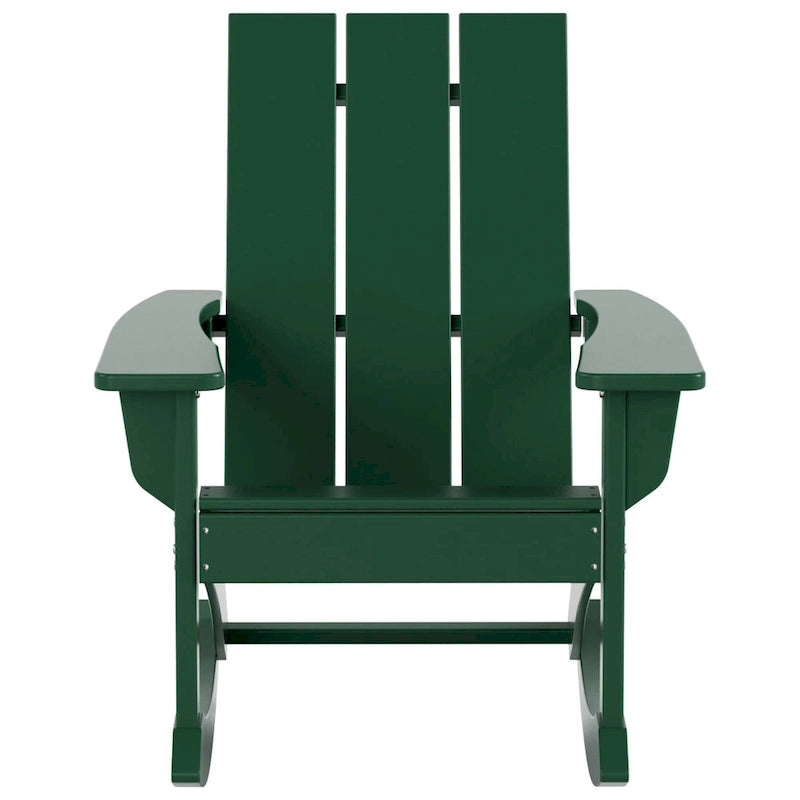 Polytrends Shoreside - Set da 3 pezzi: Sedie a Dondolo Adirondack in Polietilene per Esterni, Resistenti alle Intemperie ed Ecologiche, con Tavolino Laterale