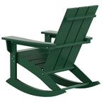 Polytrends Shoreside - Set da 3 pezzi: Sedie a Dondolo Adirondack in Polietilene per Esterni, Resistenti alle Intemperie ed Ecologiche, con Tavolino Laterale