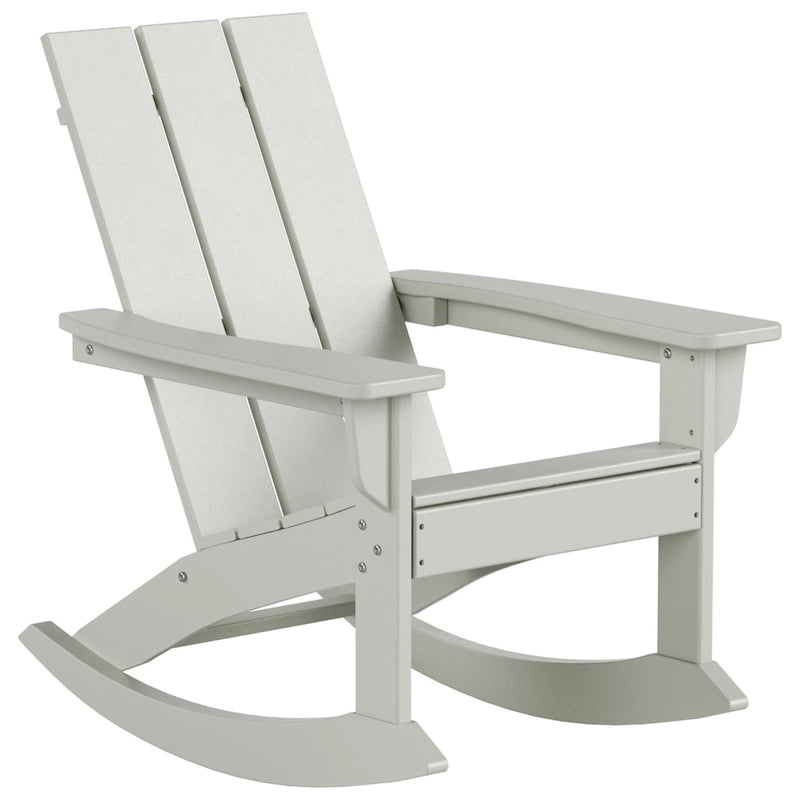 Polytrends Shoreside - Set da 3 pezzi: Sedie a Dondolo Adirondack in Polietilene per Esterni, Resistenti alle Intemperie ed Ecologiche, con Tavolino Laterale