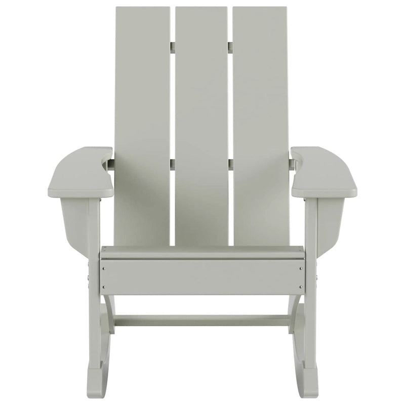 Polytrends Shoreside - Set da 3 pezzi: Sedie a Dondolo Adirondack in Polietilene per Esterni, Resistenti alle Intemperie ed Ecologiche, con Tavolino Laterale