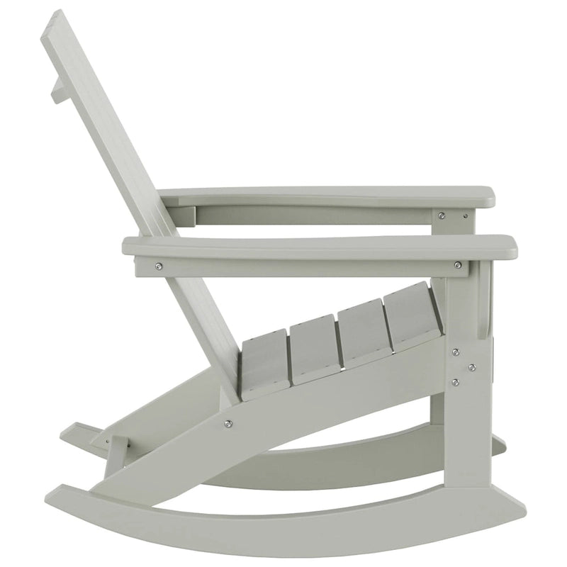 Polytrends Shoreside - Set da 3 pezzi: Sedie a Dondolo Adirondack in Polietilene per Esterni, Resistenti alle Intemperie ed Ecologiche, con Tavolino Laterale