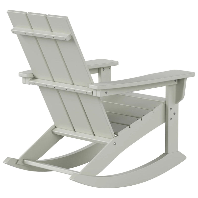 Polytrends Shoreside - Set da 3 pezzi: Sedie a Dondolo Adirondack in Polietilene per Esterni, Resistenti alle Intemperie ed Ecologiche, con Tavolino Laterale