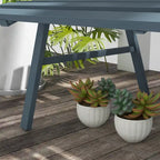 Panca da Giardino Outsunny 48.5, Panca da Esterno per Patio, Panca da Parco Leggera in Alluminio con Sedile a Doghe