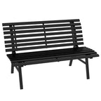 Panca da Giardino Outsunny 48.5, Panca da Esterno per Patio, Panca da Parco Leggera in Alluminio con Sedile a Doghe