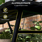 Panca da Giardino Outsunny 48.5, Panca da Esterno per Patio, Panca da Parco Leggera in Alluminio con Sedile a Doghe