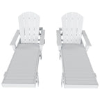 Polytrends Laguna Chaise longue inclinable d'extérieur en PEHD toutes saisons avec bras et roues (Lot de 2)