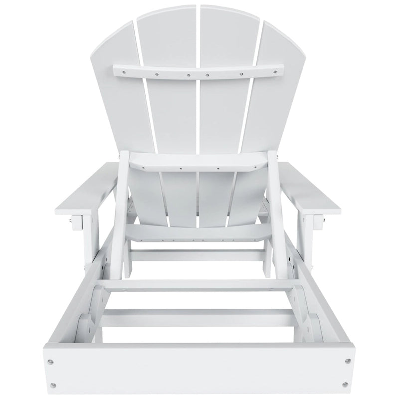 Polytrends Laguna Chaise longue inclinable d'extérieur en PEHD toutes saisons avec bras et roues (Lot de 2)