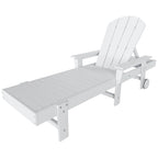 Polytrends Laguna Chaise longue inclinable d'extérieur en PEHD toutes saisons avec bras et roues (Lot de 2)