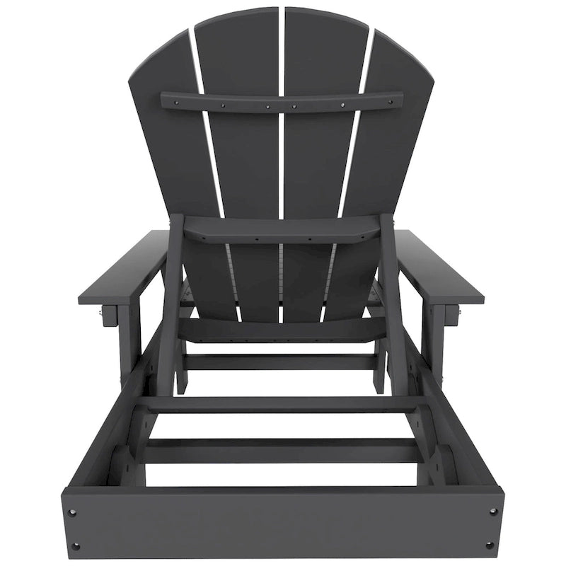 Polytrends Laguna Chaise longue inclinable d'extérieur en PEHD toutes saisons avec bras et roues (Lot de 2)