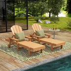 Polytrends Laguna Chaise longue inclinable d'extérieur en PEHD toutes saisons avec bras et roues (Lot de 2)