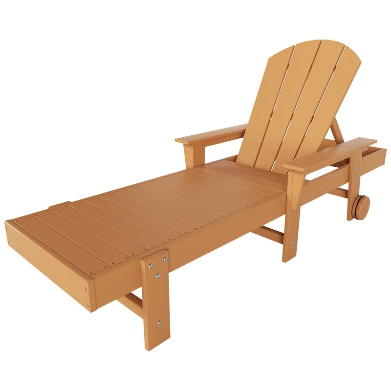 Polytrends Laguna Chaise longue inclinable d'extérieur en PEHD toutes saisons avec bras et roues (Lot de 2)