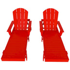 Polytrends Laguna Chaise longue inclinable d'extérieur en PEHD toutes saisons avec bras et roues (Lot de 2)