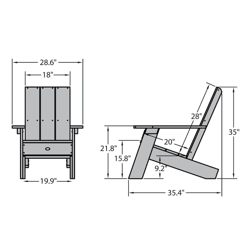 Sedia Adirondack moderna HIGHWOOD