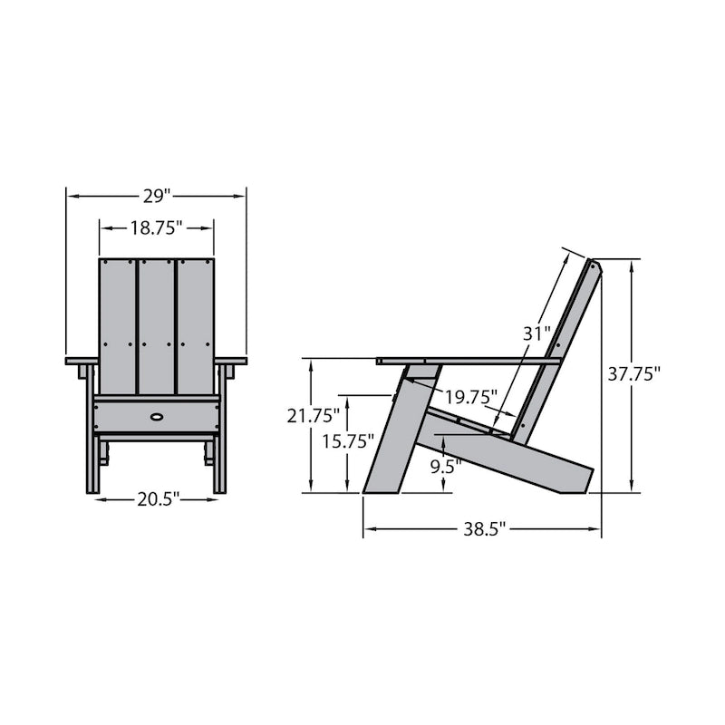 Sedia Adirondack moderna HIGHWOOD