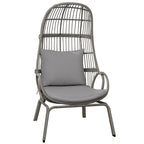 Panier de chaise œuf étroit en osier d'extérieur Moasis avec coussins