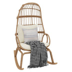 Panier de chaise œuf étroit en osier d'extérieur Moasis avec coussins
