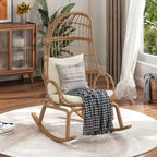 Panier de chaise œuf étroit en osier d'extérieur Moasis avec coussins