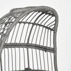 Panier de chaise œuf étroit en osier d'extérieur Moasis avec coussins