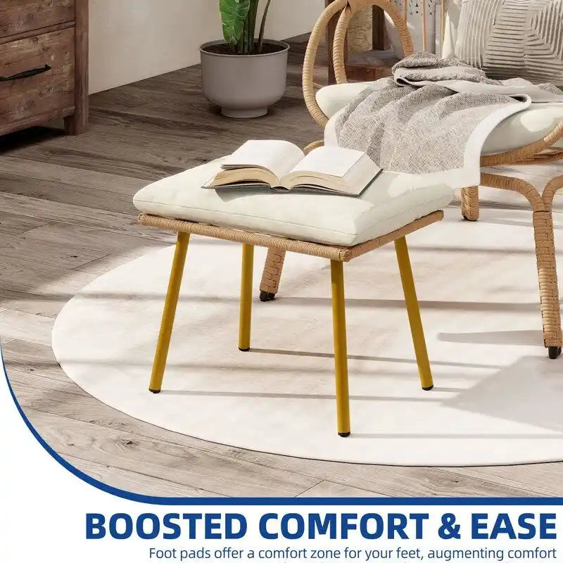 Panier de chaise œuf étroit en osier d'extérieur Moasis avec coussins