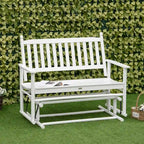 Banc de jardin à bascule Outsunny, balancelle deux places d'extérieur avec cadre en bois