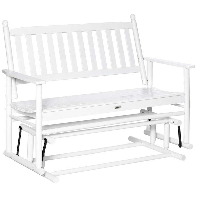 Banc de jardin à bascule Outsunny, balancelle deux places d'extérieur avec cadre en bois