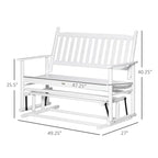 Banc de jardin à bascule Outsunny, balancelle deux places d'extérieur avec cadre en bois