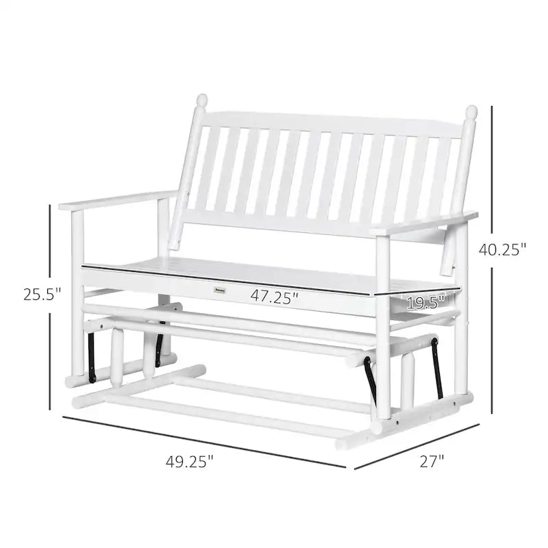 Banc de jardin à bascule Outsunny, balancelle deux places d'extérieur avec cadre en bois