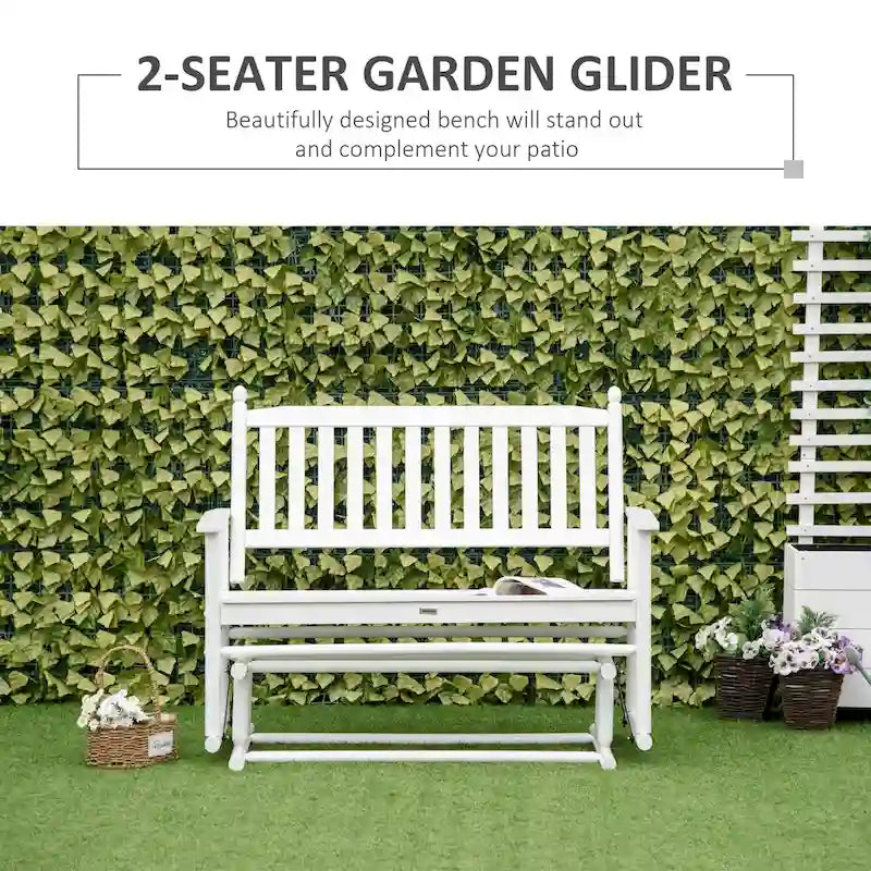 Banc de jardin à bascule Outsunny, balancelle deux places d'extérieur avec cadre en bois