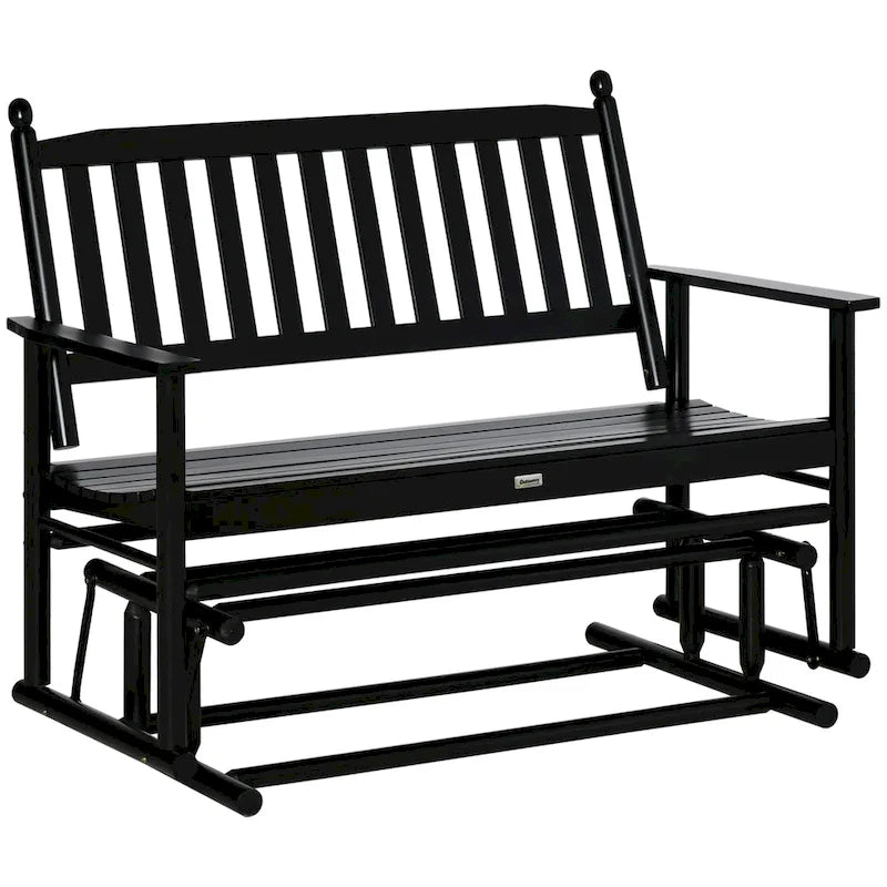 Banc de jardin à bascule Outsunny, balancelle deux places d'extérieur avec cadre en bois