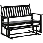 Banc de jardin à bascule Outsunny, balancelle deux places d'extérieur avec cadre en bois
