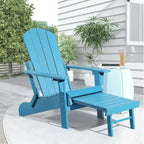 Sedia Adirondack pieghevole in poliplastica Hurley con poggiapiedi estraibile
