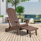 Sedia Adirondack pieghevole in poliplastica Hurley con poggiapiedi estraibile