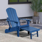 Sedia Adirondack pieghevole in poliplastica Hurley con poggiapiedi estraibile
