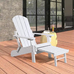 Sedia Adirondack pieghevole in poliplastica Hurley con poggiapiedi estraibile