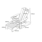 Sedia Adirondack pieghevole in poliplastica Hurley con poggiapiedi estraibile