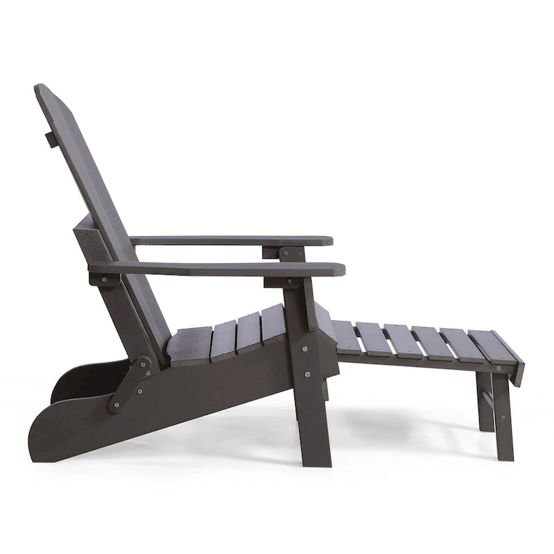 Sedia Adirondack pieghevole in poliplastica Hurley con poggiapiedi estraibile