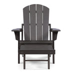 Sedia Adirondack pieghevole in poliplastica Hurley con poggiapiedi estraibile