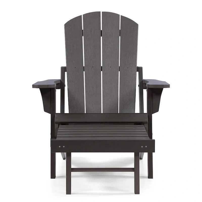 Sedia Adirondack pieghevole in poliplastica Hurley con poggiapiedi estraibile