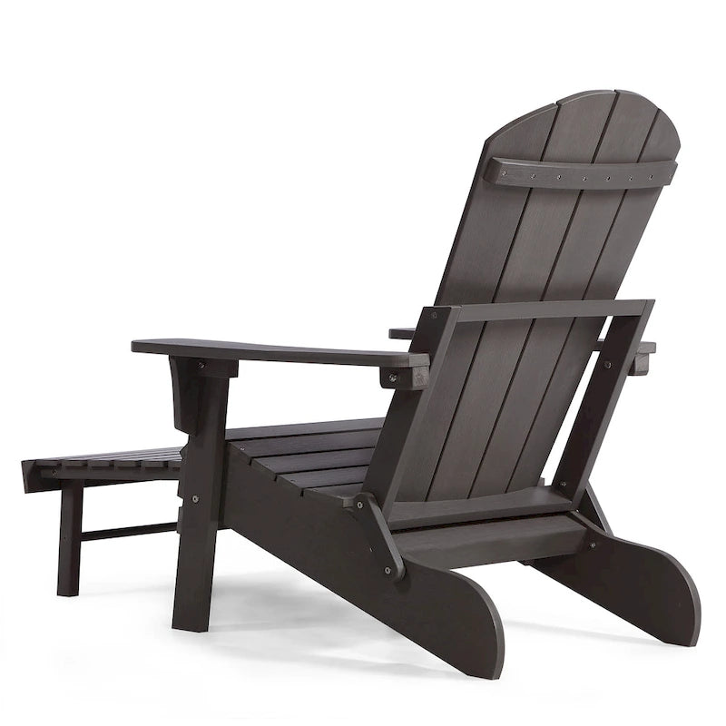 Sedia Adirondack pieghevole in poliplastica Hurley con poggiapiedi estraibile