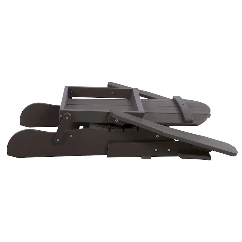 Sedia Adirondack pieghevole in poliplastica Hurley con poggiapiedi estraibile