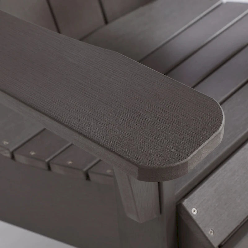 Sedia Adirondack pieghevole in poliplastica Hurley con poggiapiedi estraibile