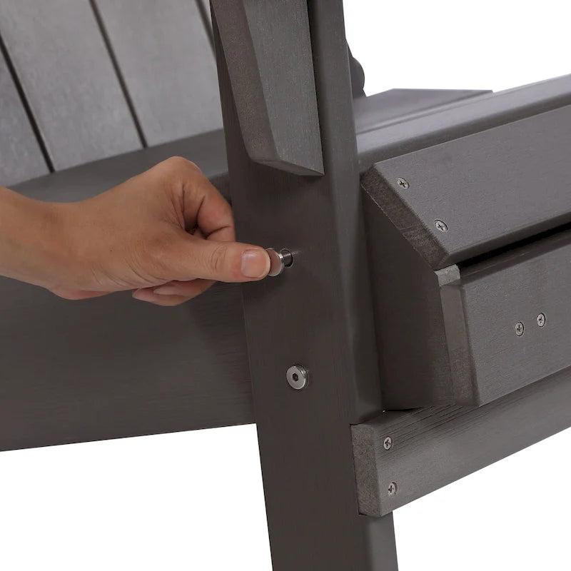 Sedia Adirondack pieghevole in poliplastica Hurley con poggiapiedi estraibile