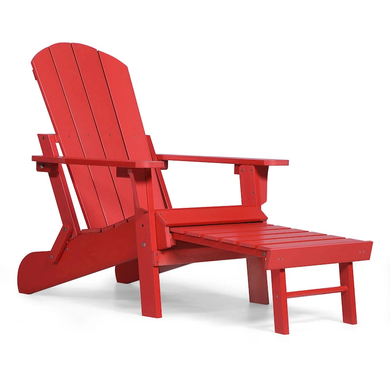 Sedia Adirondack pieghevole in poliplastica Hurley con poggiapiedi estraibile