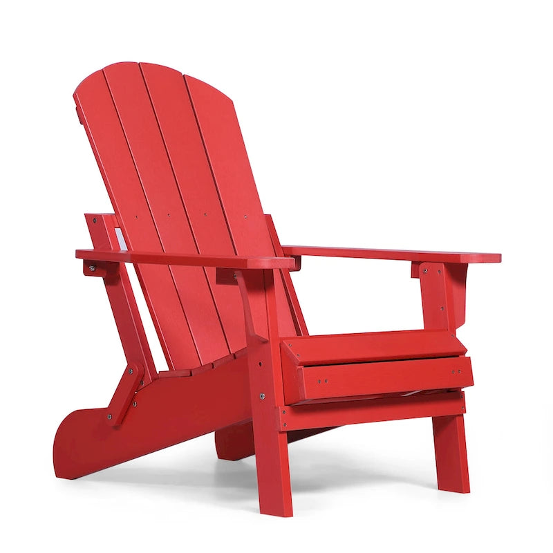 Sedia Adirondack pieghevole in poliplastica Hurley con poggiapiedi estraibile