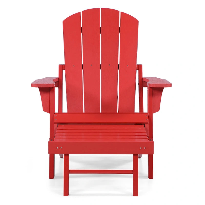 Sedia Adirondack pieghevole in poliplastica Hurley con poggiapiedi estraibile