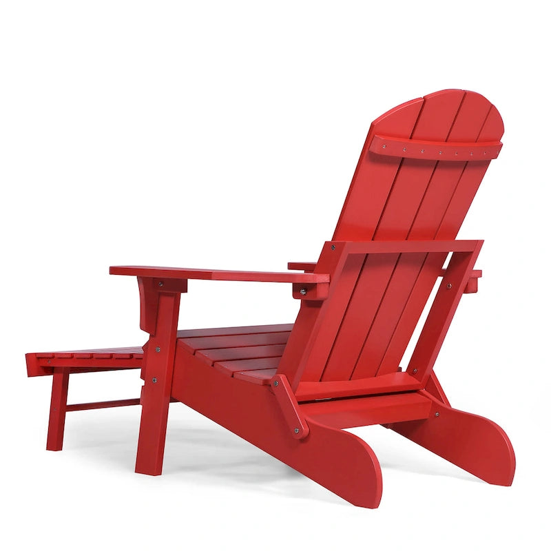 Sedia Adirondack pieghevole in poliplastica Hurley con poggiapiedi estraibile