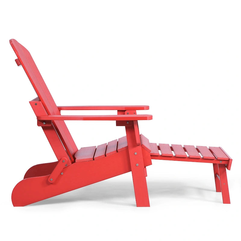 Sedia Adirondack pieghevole in poliplastica Hurley con poggiapiedi estraibile