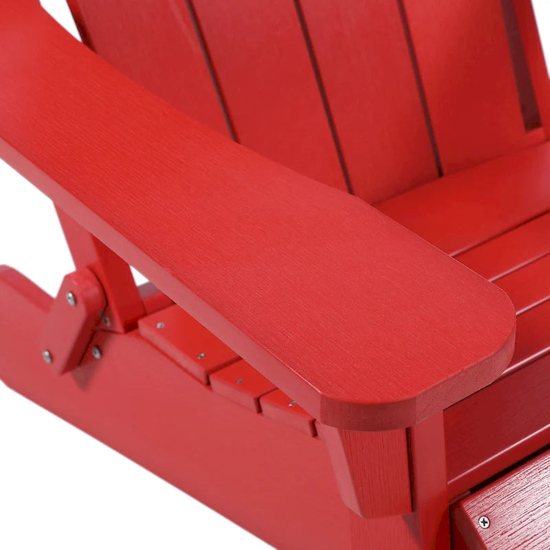 Sedia Adirondack pieghevole in poliplastica Hurley con poggiapiedi estraibile