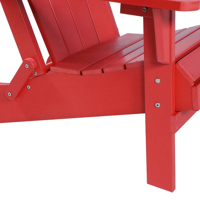 Sedia Adirondack pieghevole in poliplastica Hurley con poggiapiedi estraibile